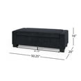 thumbnail image 2 of 50" Ottoman Bench: Textured Fabric, Hinged Lid, Hidden Storage - Seat, Footrest & More for Living Room, Bedroom, Entryway, 2 of 6