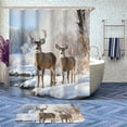 thumbnail image 2 of Farmhouse Deer 4 Pcs Bathroom Sets Vintage Country Winter Forest Wildlife 4 Pcs Shower Curtain Sets Non-Slip Bath Rugs, Toilet Cover, U-Shaped Mat, 2 of 4