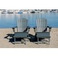 thumbnail image 3 of Hampton Gray Outdoor Patio Adirondack Chair with Hideaway Ottoman (2-Pack), 3 of 13