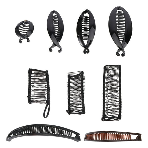 HEANUJJ 9Pcs Large Vintage Banana Clips Hair for Women in Assorted Color Retro Hairstyling