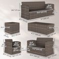 thumbnail image 2 of CoSoTower 6 Pieces Wicker Patio Furniture Set with Cushions, 7-Seater Rattan Patio Sofa Set with Storage Table, Orange, 2 of 7