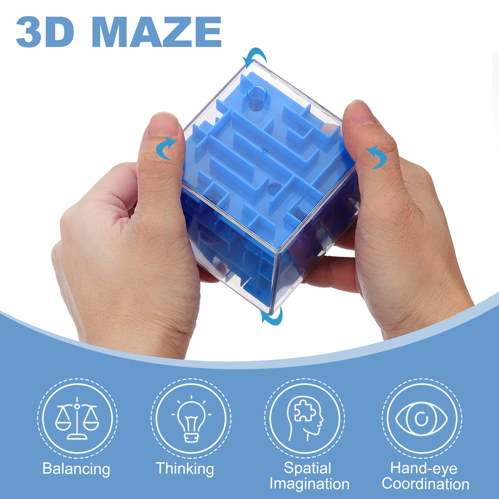 Uxcell Labyrinth Puzzle Box, 3 Pcs Puzzle Cube Funny Labyrinth Game Puzzle Box Mind Teasers Leisure Toys for Adults Birthday Gifts Party Favors, Blue/Green/Pink