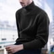 thumbnail image 3 of Gibobby Suéter para hombre Suéter de cuello alto para hombre, ajuste delgado, casual, tela acanalado, suéter térmico(Negro,G), 3 of 4