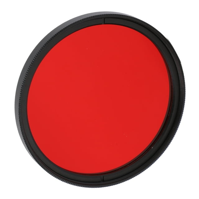 Filtre d'Objectif Rouge, Filtre d'Objectif de Caméra Fileté en Verre Optique Couleur Rouge Cadre en Alliage d'Aluminium Durable Installation Facile pour Objectif de Caméra
