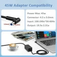 thumbnail image 3 of 45W Charger Compatible with HP Laptop Charger Replacement Stream 14-cb161wm cb163wm cb164wm 6SH03UA Power Cord 19.5V 2.31A Blue Tip Power Adapter, 3 of 6