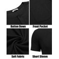 thumbnail image 5 of COOFANDY Men Short Sleeve Casual T Shirt Basic Solid Button Henley Daily Shirt with Pocket, 5 of 9
