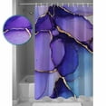 thumbnail image 4 of Ombre Purple Gold Marble Texture Shower Curtain, 72" x 72", Abstract Waves Art Waterproof Bathroom Curtain Washable Shower Curtain Set with 12 Hooks, 4 of 6
