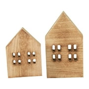2pcs Mini House Slice Party Houses Tabletop House Slice Small Decorated House