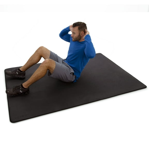 Microdry Yoga Mat Extra Thick Skid Resistant XL 72" x 48" Black