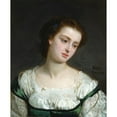 thumbnail image 2 of Edward Harrison May 12x14 Gold Ornate Wood Frame and Double Matted Museum Art Print Titled - Portrait of a Young Woman (1862), 2 of 4