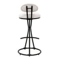 thumbnail image 6 of Set of 4 Round Print Bar Stools, Metal Upholstered Chairs for Kitchen Island & Dining Rooms Counter Stools (White), 6 of 13