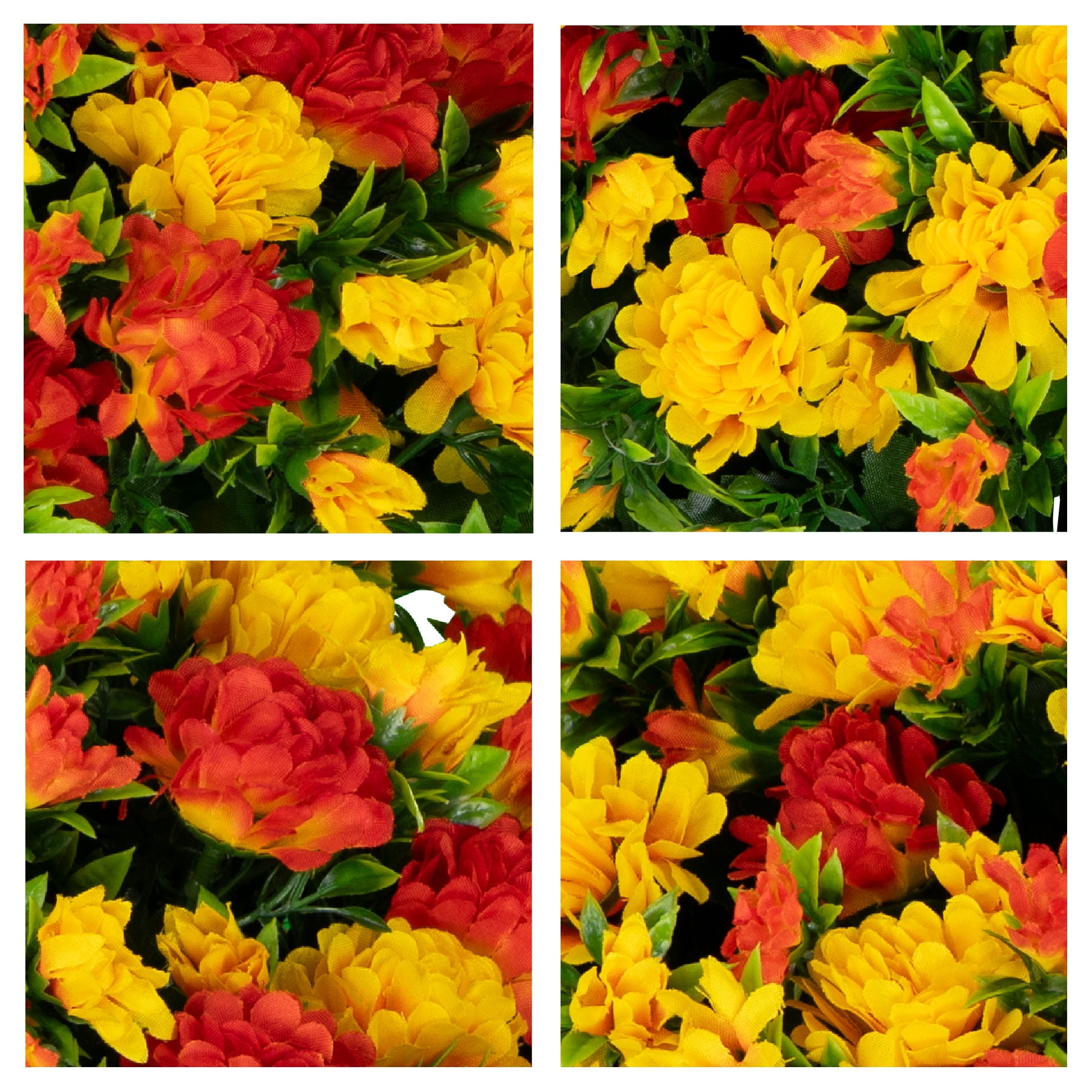 Sympathy Silks 2 Pack of Sunset Orange Mum Pots Artificial Flowers