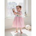 thumbnail image 2 of SUNSIOM Robe d'Été Fille Tout-Petit à Carreaux Col Poupée Manches Courtes Robe Brodée Voiturette de Golf, 2 of 4