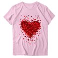 thumbnail image 2 of Soki Womens Love Heart Graphic Printed Round Neck Short Sleeved Tshirt Tops, 2 of 3