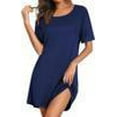 thumbnail image 3 of Ekouaer Nightgowns for Women Cotton Sleepshirts Short Sleeve Nightshirt Tshirt Night Gown Casual Sleepdress Comfy Nightdress, 3 of 7