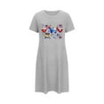 thumbnail image 5 of Oversized Sleepshirts New 2025 Summer Nightdress for Women Plus Size Short Sleeve Crewneck Casual Sleepwear 4th of July Loose Nightgown New Gray XL, 5 of 5