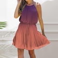thumbnail image 2 of Pompotops Robe Décontractée Mode Femme Col en V en Chiffon Floral Boho Plage Manches Courtes, 2 of 7