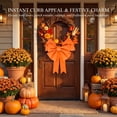 thumbnail image 3 of Giant Orange Bow 30"x39", Large Pumpkin Orange Fabric Ribbon Bow for Front Door, Treetop, Party, Holiday Celebration, Car Decoration , Halloween Gift, 3 of 7