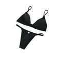 thumbnail image 2 of YTDSCS Womens Beach Swimsuits Sets Solid Colour Tops Bottom Two Piece Bikini Bathing Suit Set, 2 of 9