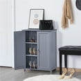 thumbnail image 6 of Yaheetech Wooden Floor Cabinet with 2 Durable Doors and 2 Adjustable Shelves, Gray, 6 of 7