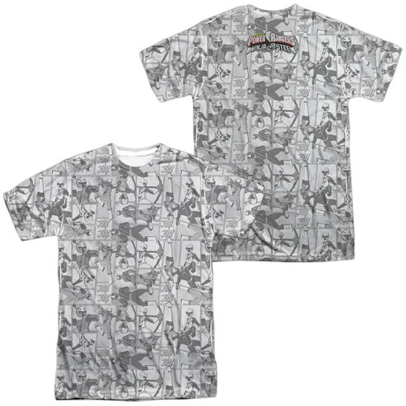 Power Rangers Helmets Unisex Adult Sublimated Costume T Shirt (Front/Back), X-Large Multicolor