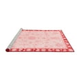 thumbnail image 2 of Ahgly Company Machine Washable Indoor Round Abstract Red Modern Area Rugs, 5' Round, 2 of 4