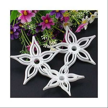 AGPtek 3PCS Food Grade Plastic Fondant Sugarcraft Gum Paste Decorating Kit Cake Mold Cookie Cutter - Star Shape