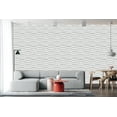thumbnail image 3 of Dundee Deco 3D Wall Panels - Modern Wave Paintable White PVC Wall Paneling for Interior Wall Decor, Pack of 10, Covers 26.9 sq. ft, 3 of 5