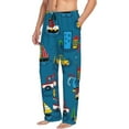 thumbnail image 2 of Daiia Men'S Transportations With Buildings Pants,Bottoms Sleep Lounge,Pajama Pants,Pj Bottoms Drawstring And Pockets-Large, 2 of 9