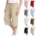 thumbnail image 2 of Fengactive Kids Boys Girls Cotton Linen Shorts Elastic Waist Casual with Side Pockets 4T-15T, 2 of 7