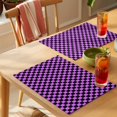 thumbnail image 4 of Purple Black Plaid Placemats Set of 4 Farmhouse Rustic Abstract Checkered Place Mats Indoor Wipeable Table Mats Washable Cloth Dining Table Placemats for Kitchen Holiday Party Home Decor 13x19 Inch, 4 of 9