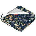 Bixox Fleece Blanket Retro Forest Animals Pattern Super Soft Double