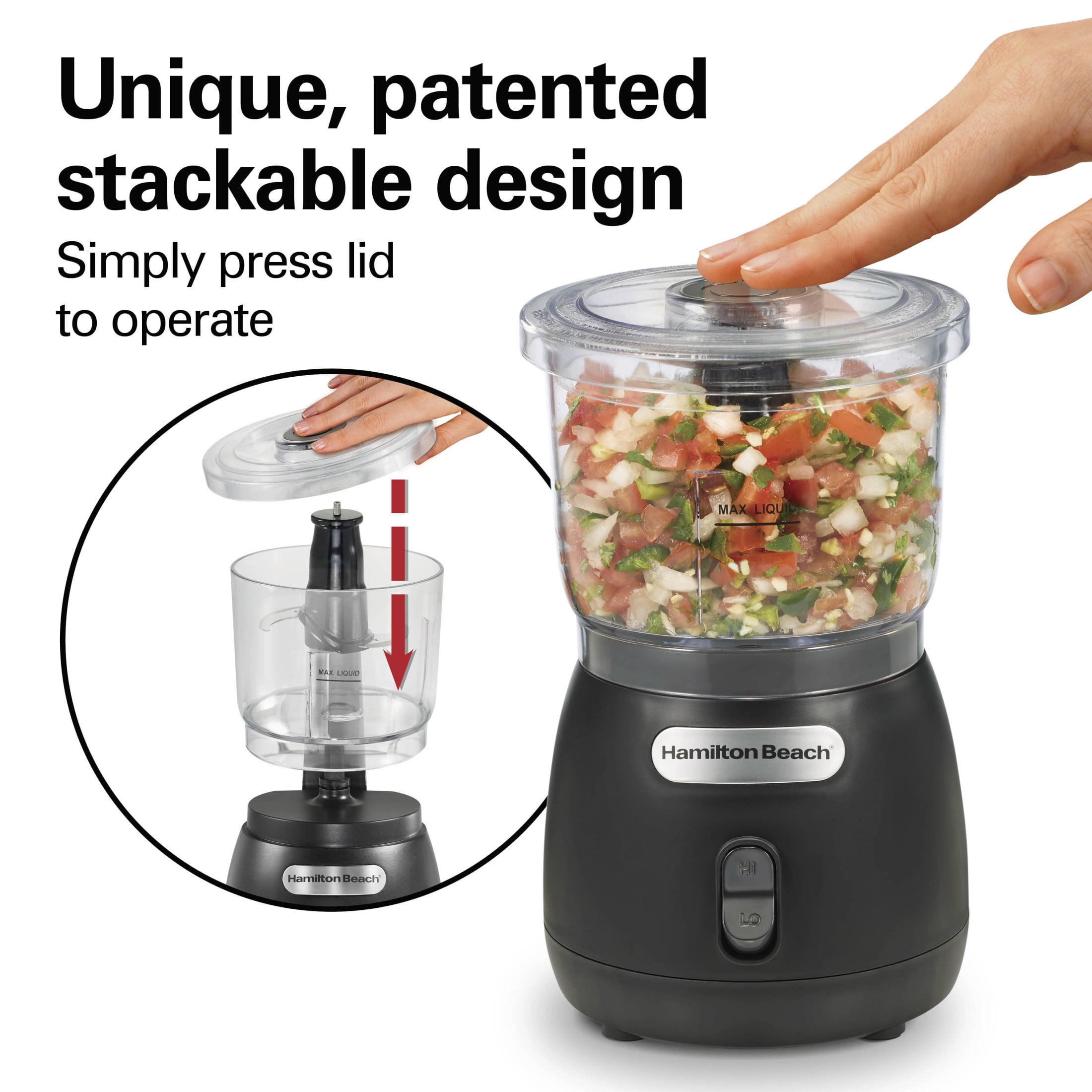 Hamilton Beach Food Chopper, 2 Speed, 3 Cup Capacity, BPA-Free