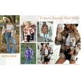 thumbnail image 5 of Fantaslook Womens Plaid Shirts Flannel Shacket Jacket Long Sleeve Button Down Boyfriend Shirt Coats, 5 of 6