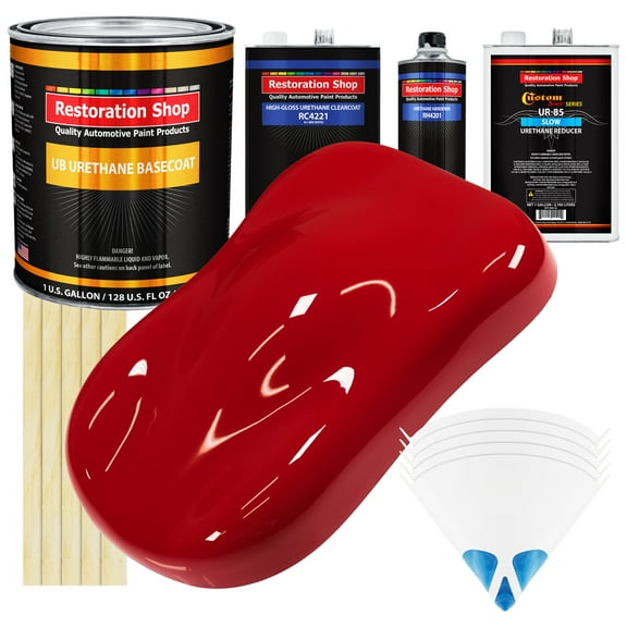 Viper Red SLOW 1 Gallon Automotive Car Paint Kit URETHANE BASECOAT & Clearcoat