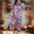 thumbnail image 3 of Halloween Pajamas Women Themed Soft Sleepwear Set Long Sleeve Top with Pants Breathable Loungewear Womens Pjs Purple XXL, 3 of 6
