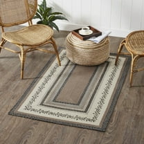 VHC Brands Floral Vine Jute Rug Rect w/Pad 36x60