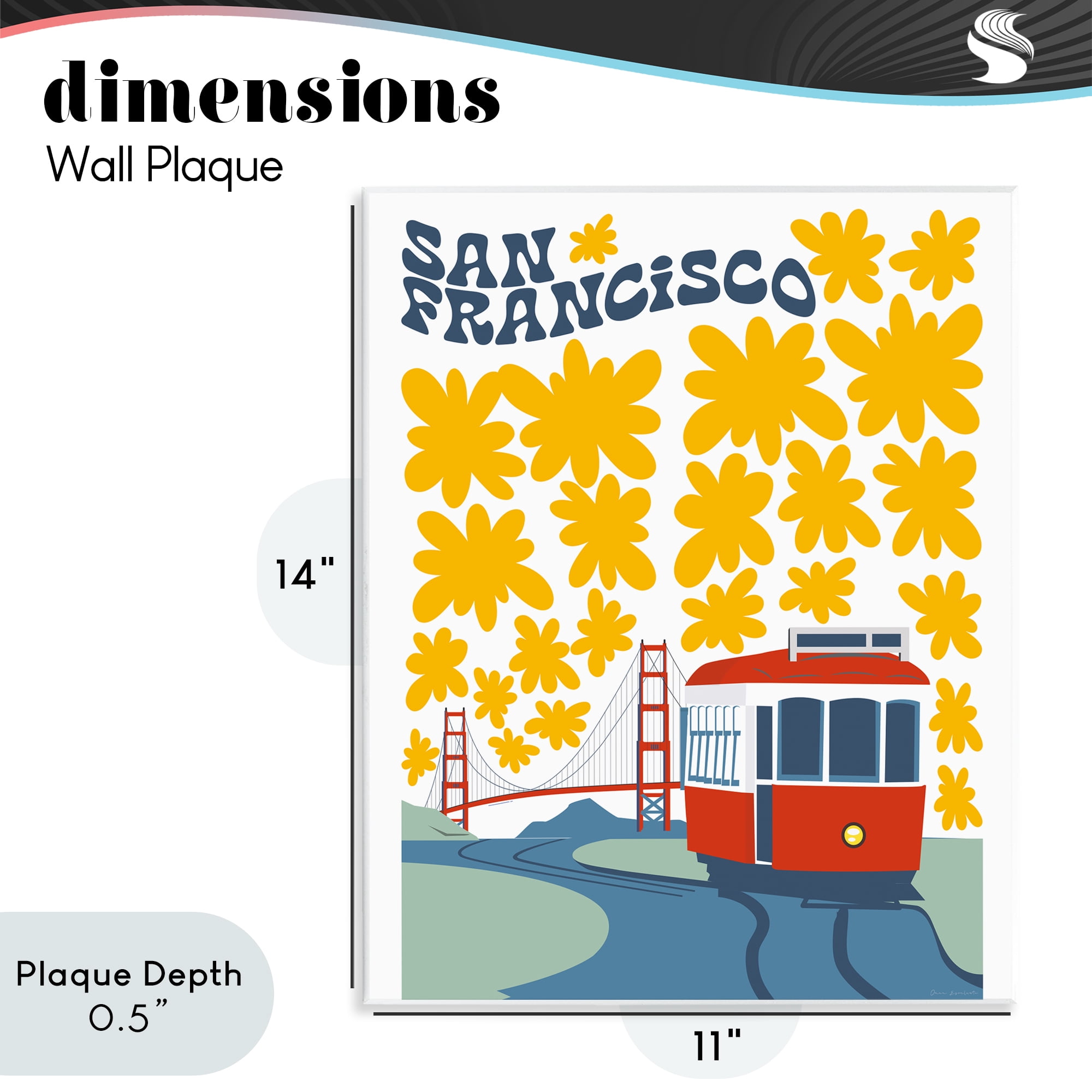 Stupell Industries San Francisco Trolley Wall Plaque Art, design by Omar Escalante