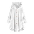 thumbnail image 1 of Lady Coat And Velvet Coat Cat Ear Hooded Soild Patchwork Button Autumn Winter Plush, 1 of 4