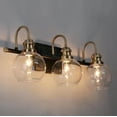 Modern 22 in. 3-Light Black Bathroom Vanity Light, Powder Room Rustic Vanity Light, Clear Glass ...