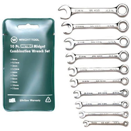 UPC: 0076799007889 | wright tool 788 10-piece miniature metric combination wrench set