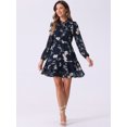 thumbnail image 3 of DARING DIVA Layered Tiered Semi Sheer Chiffon Mini Dress M Navy Blue, 3 of 6
