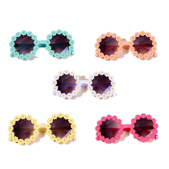 CCOCC 5Pcs Baby Sunglasses, Daisy Flower Design Age 2-4, Cute Trendy Design, Style