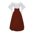 thumbnail image 5 of Hvyesh Renaissance Costume Women Medieval Victorian High Waisted Button Skirt Set, 5 of 7