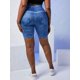 thumbnail image 4 of Talla grande 3D Destruido Jean Imprimir Jeggings cortos Rosegal Leggings de talla grande, 4 of 5