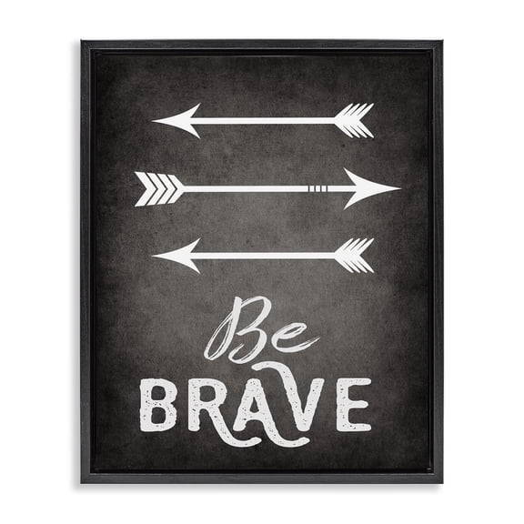 Stupell Industries Farmhouse Be Brave Arrows Black Floating Frame Canvas Art, 17 x 21, by Ashley Calhoun