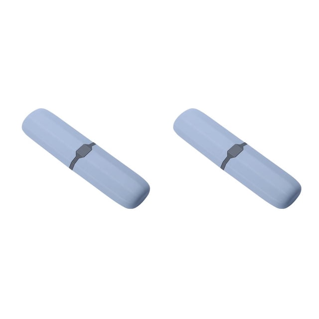 Yuarrent Caja de almacenamiento de de para cepillos de dientes, estuches lisos portátiles a prueba de polvo, tenedores, organizador de gris azul 2piezas Yuarrent CBP097695
