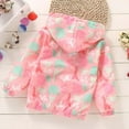 thumbnail image 5 of Esaierr Toddler Kid Girl Print Zip Jacket Hooded Trench Cute Punching Cardigan Windbreaker for 3-8T, 5 of 5