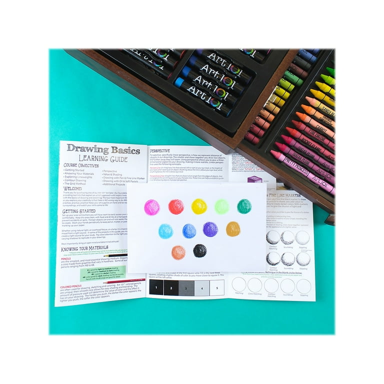 Art 101 Multifunctional Art Set / Kit with 136 Pieces in a Wood