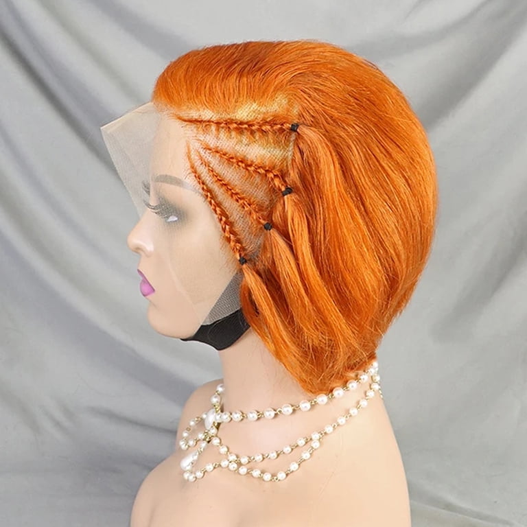 350# Colored Bob Human Hair Wig 8 Inch Pixie Cut Wig with  display picture 1